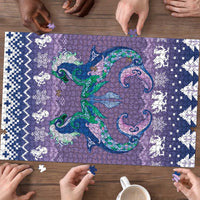 Carmarthenshire Wales Christmas Puzzle Heraldic Sea-Horse Celtic Design - Wonder Print Shop