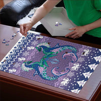 Carmarthenshire Wales Christmas Puzzle Heraldic Sea-Horse Celtic Design - Wonder Print Shop