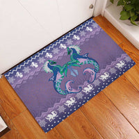 Carmarthenshire Wales Christmas Rubber Doormat Heraldic Sea-Horse Celtic Design - Wonder Print Shop