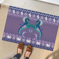 Carmarthenshire Wales Christmas Rubber Doormat Heraldic Sea-Horse Celtic Design - Wonder Print Shop