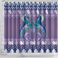 Carmarthenshire Wales Christmas Shower Curtain Heraldic Sea-Horse Celtic Design - Wonder Print Shop
