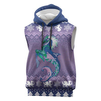 Carmarthenshire Wales Christmas Sleeveless Hoodie Heraldic Sea-Horse Celtic Design - Wonder Print Shop