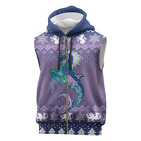 Carmarthenshire Wales Christmas Sleeveless Zip Hoodie Heraldic Sea-Horse Celtic Design - Wonder Print Shop