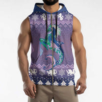 Carmarthenshire Wales Christmas Sleeveless Zip Hoodie Heraldic Sea-Horse Celtic Design - Wonder Print Shop