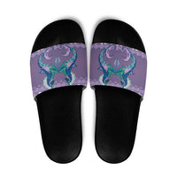 Carmarthenshire Wales Christmas Slide Sandals Heraldic Sea-Horse Celtic Design - Wonder Print Shop
