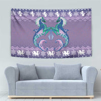 Carmarthenshire Wales Christmas Tapestry Heraldic Sea-Horse Celtic Design - Wonder Print Shop