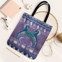 Carmarthenshire Wales Christmas Tote Bag Heraldic Sea-Horse Celtic Design - Wonder Print Shop
