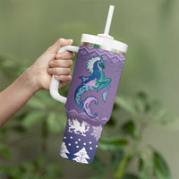 Carmarthenshire Wales Christmas Tumbler With Handle Heraldic Sea-Horse Celtic Design - Wonder Print Shop