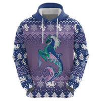 Carmarthenshire Wales Christmas Zip Hoodie Heraldic Sea-Horse Celtic Design - Wonder Print Shop