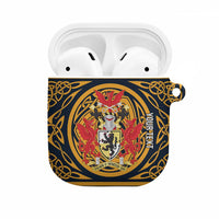 Personalized Denbighshire Wales AirPods Case Coat Of Arms Celtic Style - Wonder Print Shop