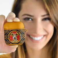 Personalized Denbighshire Wales AirPods Case Coat Of Arms Celtic Style - Wonder Print Shop