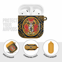 Personalized Denbighshire Wales AirPods Case Coat Of Arms Celtic Style - Wonder Print Shop