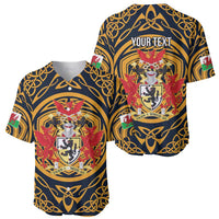 Personalized Denbighshire Wales Baseball Jersey Coat Of Arms Celtic Style - Wonder Print Shop