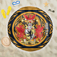 Personalized Denbighshire Wales Beach Blanket Coat Of Arms Celtic Style - Wonder Print Shop