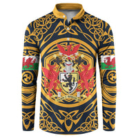 Personalized Denbighshire Wales Button Sweatshirt Coat Of Arms Celtic Style - Wonder Print Shop