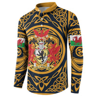 Personalized Denbighshire Wales Button Sweatshirt Coat Of Arms Celtic Style - Wonder Print Shop