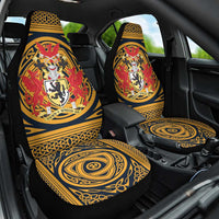 Personalized Denbighshire Wales Car Seat Cover Coat Of Arms Celtic Style - Wonder Print Shop