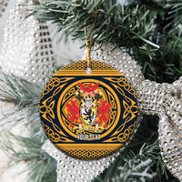 Personalized Denbighshire Wales Ceramic Ornament Coat Of Arms Celtic Style - Wonder Print Shop