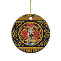 Personalized Denbighshire Wales Ceramic Ornament Coat Of Arms Celtic Style - Wonder Print Shop