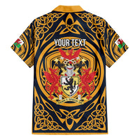 Personalized Denbighshire Wales Family Matching Short Sleeve Bodycon Dress and Hawaiian Shirt Coat Of Arms Celtic Style - Wonder Print Shop