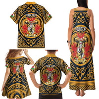 Personalized Denbighshire Wales Family Matching Tank Maxi Dress and Hawaiian Shirt Coat Of Arms Celtic Style - Wonder Print Shop