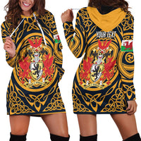 Personalized Denbighshire Wales Hoodie Dress Coat Of Arms Celtic Style - Wonder Print Shop