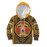 Personalized Denbighshire Wales Kid Hoodie Coat Of Arms Celtic Style - Wonder Print Shop