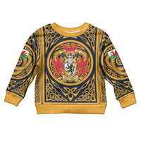 Personalized Denbighshire Wales Kid Ugly Christmas Sweater Coat Of Arms Celtic Style - Wonder Print Shop