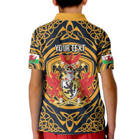 Personalized Denbighshire Wales Kid Polo Shirt Coat Of Arms Celtic Style - Wonder Print Shop