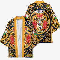 Personalized Denbighshire Wales Kimono Coat Of Arms Celtic Style - Wonder Print Shop