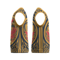 Personalized Denbighshire Wales Christmas Knitted V-Neck Vest Coat Of Arms Celtic Style - Wonder Print Shop