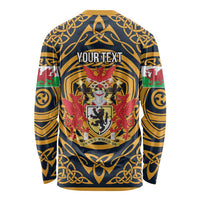 Personalized Denbighshire Wales Long Sleeve Shirt Coat Of Arms Celtic Style - Wonder Print Shop