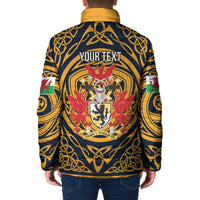 Personalized Denbighshire Wales Padded Jacket Coat Of Arms Celtic Style - Wonder Print Shop