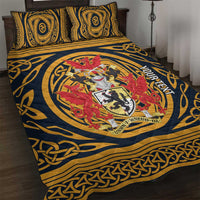 Personalized Denbighshire Wales Quilt Bed Set Coat Of Arms Celtic Style - Wonder Print Shop