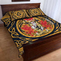Personalized Denbighshire Wales Quilt Bed Set Coat Of Arms Celtic Style - Wonder Print Shop