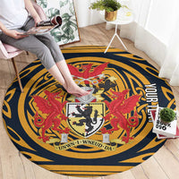 Personalized Denbighshire Wales Round Carpet Coat Of Arms Celtic Style - Wonder Print Shop