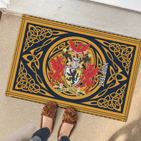Personalized Denbighshire Wales Rubber Doormat Coat Of Arms Celtic Style - Wonder Print Shop