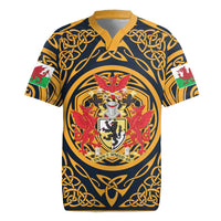 Personalized Denbighshire Wales Rugby Jersey Coat Of Arms Celtic Style - Wonder Print Shop