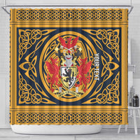 Personalized Denbighshire Wales Shower Curtain Coat Of Arms Celtic Style - Wonder Print Shop