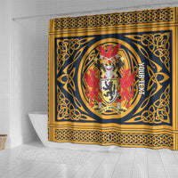 Personalized Denbighshire Wales Shower Curtain Coat Of Arms Celtic Style - Wonder Print Shop