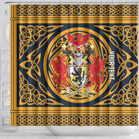 Personalized Denbighshire Wales Shower Curtain Coat Of Arms Celtic Style - Wonder Print Shop