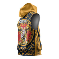 Personalized Denbighshire Wales Sleeveless Hoodie Coat Of Arms Celtic Style - Wonder Print Shop