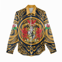 Personalized Denbighshire Wales Women Casual Shirt Coat Of Arms Celtic Style - Wonder Print Shop