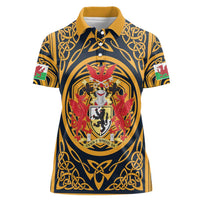 Personalized Denbighshire Wales Women Polo Shirt Coat Of Arms Celtic Style - Wonder Print Shop