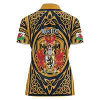 Personalized Denbighshire Wales Women Polo Shirt Coat Of Arms Celtic Style - Wonder Print Shop