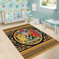 Personalized Monmouthshire Wales Area Rug Coat Of Arms Celtic Style - Wonder Print Shop