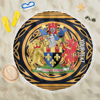 Personalized Monmouthshire Wales Beach Blanket Coat Of Arms Celtic Style - Wonder Print Shop