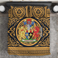 Personalized Monmouthshire Wales Bedding Set Coat Of Arms Celtic Style - Wonder Print Shop