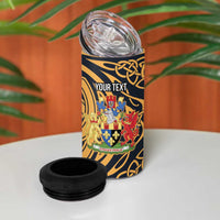 Personalized Monmouthshire Wales 4 in 1 Can Cooler Tumbler Coat Of Arms Celtic Style - Wonder Print Shop