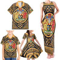 Personalized Monmouthshire Wales Family Matching Tank Maxi Dress and Hawaiian Shirt Coat Of Arms Celtic Style - Wonder Print Shop